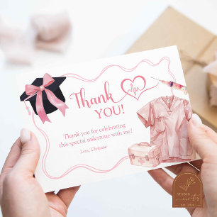 Nurse Graduation Party Flat Thank You Card