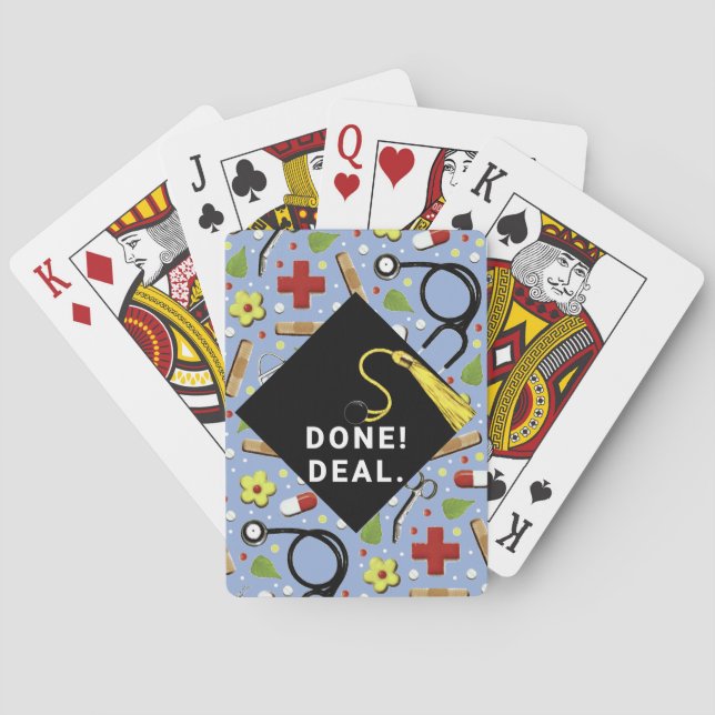 Nurse Graduation Party Games Playing Cards (Back)