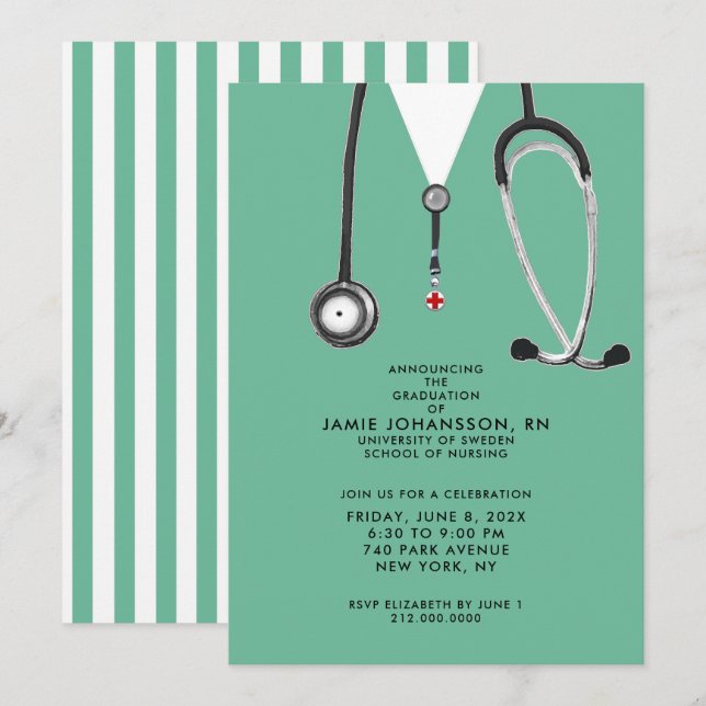 Nurse Graduation Party Invitations (Front/Back)