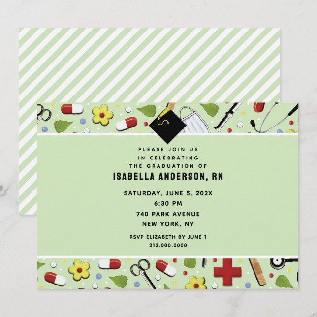 Nurse Graduation Party Invitations (Front/Back)