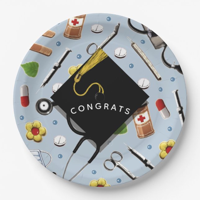 Nurse Graduation Party Paper Plate (Front)