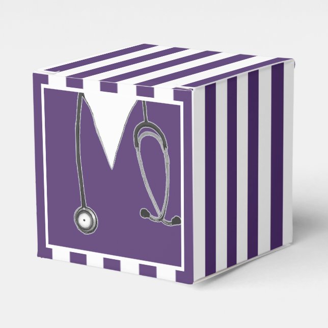 Nurse Graduation Party Purple Favour Box (Front Side)