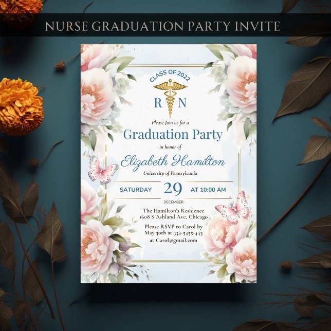 Nurse Graduation RN Nursing Graduate Invitation (Creator Uploaded)
