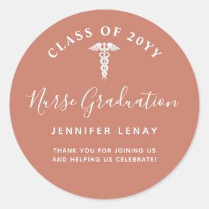 Nurse Graduation Thank You Party Favor Classic Round Sticker