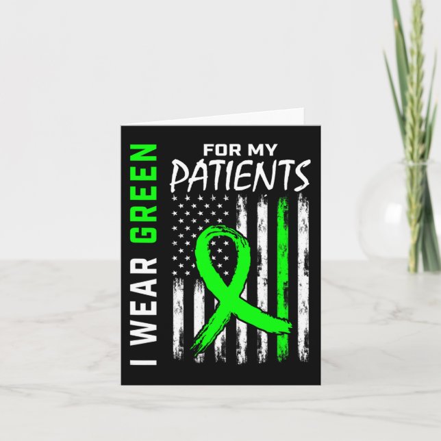 Nurse Green For My Patients Kidney Disease Awarene Card (Front)