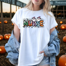 Nurse Halloween Cartoon Spooky Letters Design