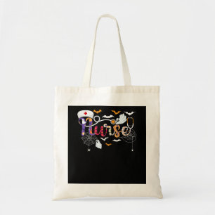Nurse Halloween Costume Gift with Pumpkin Spider Tote Bag