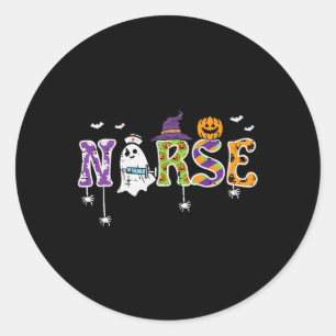 Nurse Halloween Costume Nursing Costume Scrub Top Classic Round Sticker