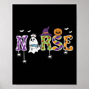 Nurse Halloween Costume Nursing Costume Scrub Top  Poster