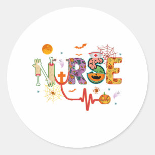 Nurse Halloween Costume Stethoscope Heartbeat Pump Classic Round Sticker