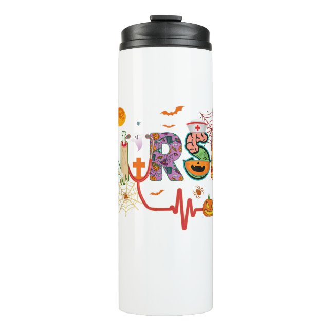 Nurse Halloween Costume Stethoscope Heartbeat Pump Thermal Tumbler (Front)