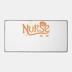 Nurse Halloween Cute Ghost and Pumpkin Essential T Desk Mat