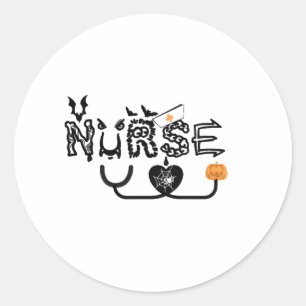 Nurse Halloween Funny Ghost halloween nursing Classic Round Sticker
