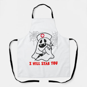 Nurse Halloween ghost Apron