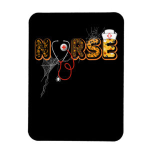 Nurse Halloween Gift With Pumpkin Boo Spider Magnet