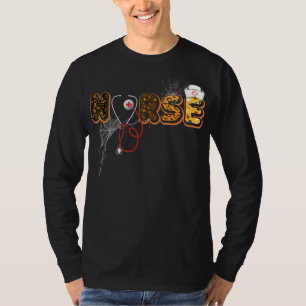 Nurse Halloween Gift With Pumpkin Boo Spider T-Shirt