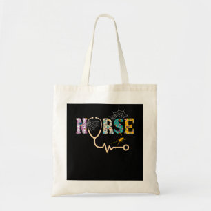 Nurse Halloween Gift With Pumpkin Boo Spider Tote Bag