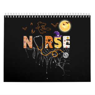 Nurse Halloween Gift With Pumpkin Boo Spider Witch Calendar