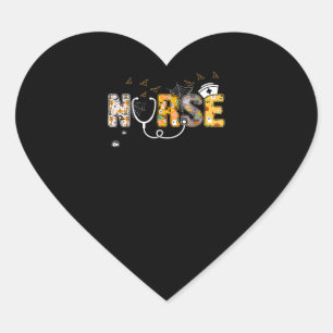 Nurse Halloween Gift With Pumpkin Boo Spider Witch Heart Sticker