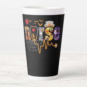 Nurse Halloween Gift With Pumpkin Boo Spider Witch Latte Mug