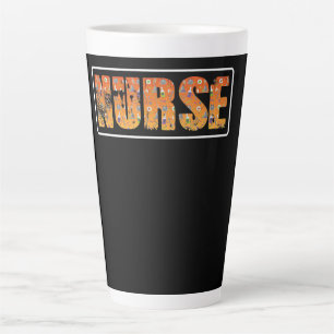 Nurse Halloween Gift With Pumpkin Spider Witch Hat Latte Mug