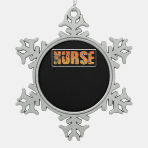 Nurse Halloween Gift With Pumpkin Spider Witch Hat Snowflake Pewter Christmas Ornament