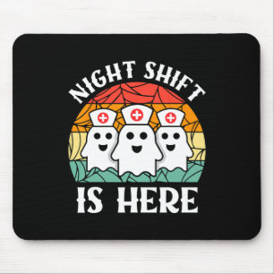 Nurse Halloween Men Women Night Shift Crew Ghost Mouse Pad