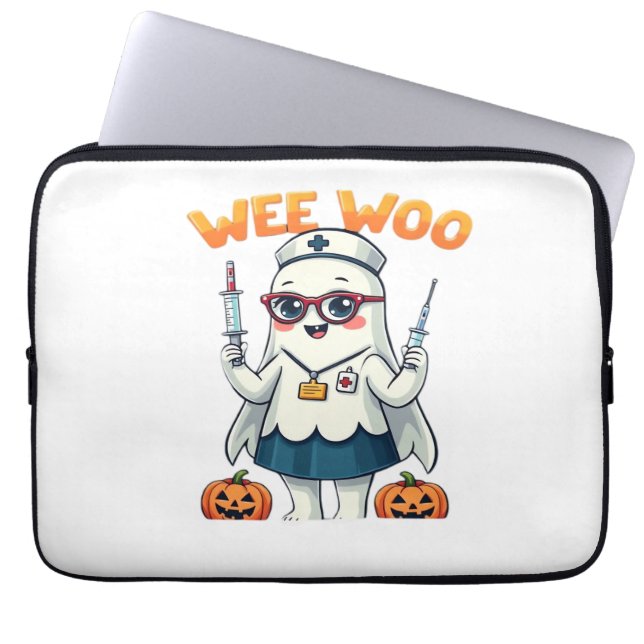 Nurse Halloween ready Classic T-Shirt Laptop Sleeve (Front)