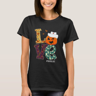 Nurse Halloween Scary Pumpkin Costume Love Nurse L T-Shirt