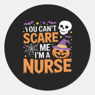 Nurse Halloween Witch Funny Nursing Essential T-Sh Classic Round Sticker