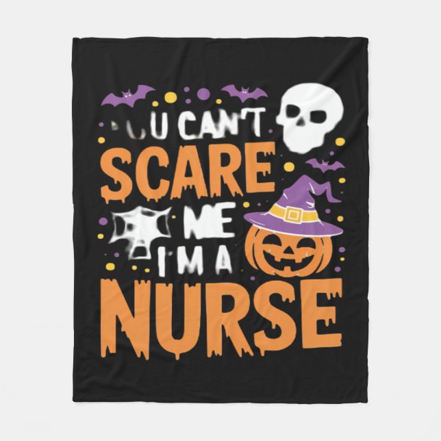 Nurse Halloween Witch Funny Nursing Essential T-Sh Fleece Blanket (Front)