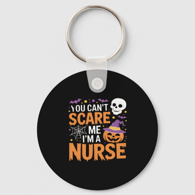 Nurse Halloween Witch Funny Nursing Essential T-Sh Key Ring (Front)