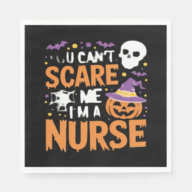 Nurse Halloween Witch Funny Nursing Essential T-Sh Napkin (Front)