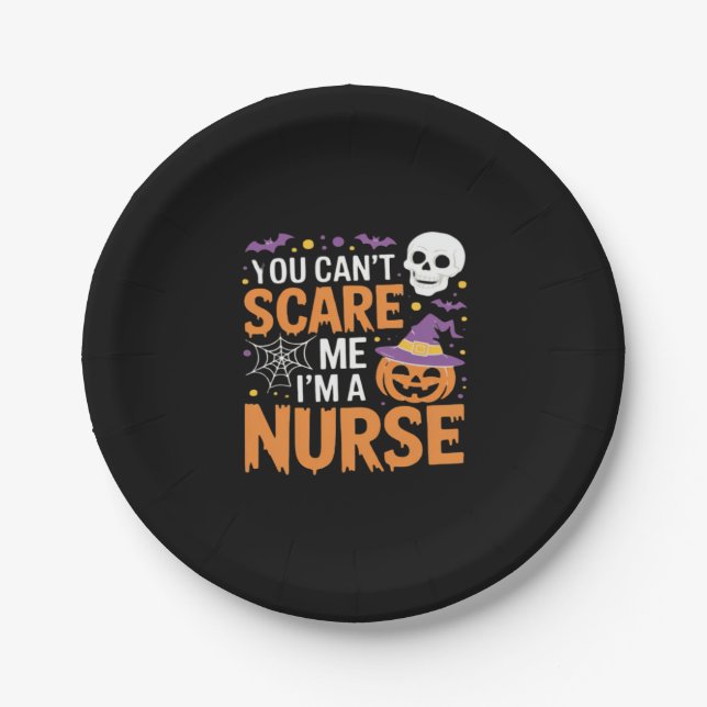 Nurse Halloween Witch Funny Nursing Essential T-Sh Paper Plate (Front)