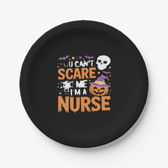 Nurse Halloween Witch Funny Nursing Essential T-Sh Paper Plate (Front)
