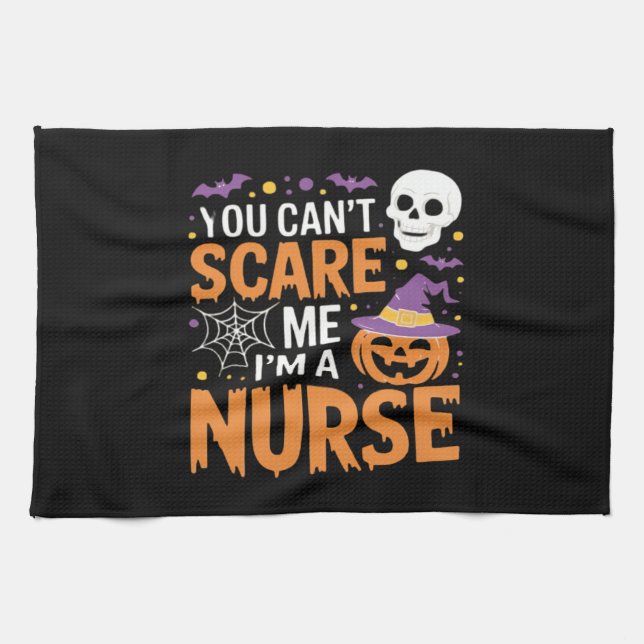 Nurse Halloween Witch Funny Nursing Essential T-Sh Tea Towel (Horizontal)