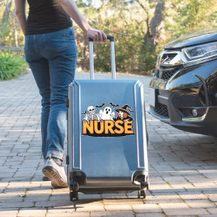 Nurse - Halloween - with ghost, witch, and skeleto