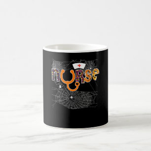 Nurse Halloween With Pumpkin Boo Spider Wicth Coffee Mug