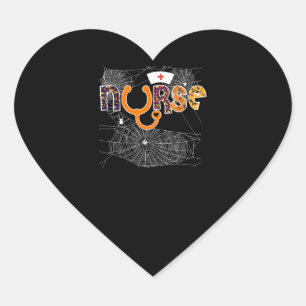 Nurse Halloween With Pumpkin Boo Spider Wicth Heart Sticker