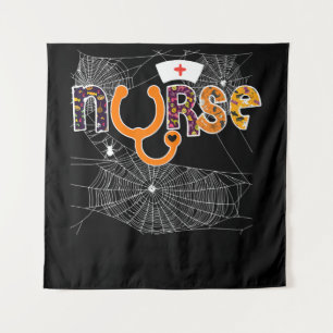 Nurse Halloween With Pumpkin Boo Spider Wicth Tapestry