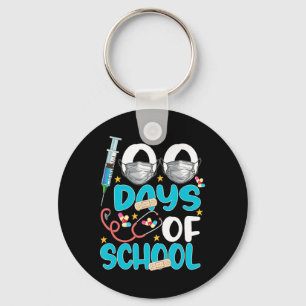 Nurse Happy 100 Days Of School Celebration Outfit  Key Ring