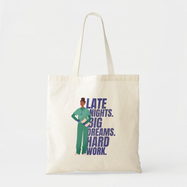 Nurse Hard Work Quote Tote Bag (Front)