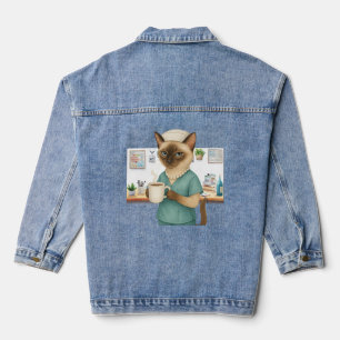 Nurse have a break out of duty  denim jacket
