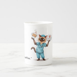 Nurse having coffee Break Bone China Mug