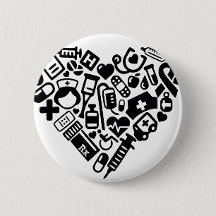 Nurse HEART 6 Cm Round Badge