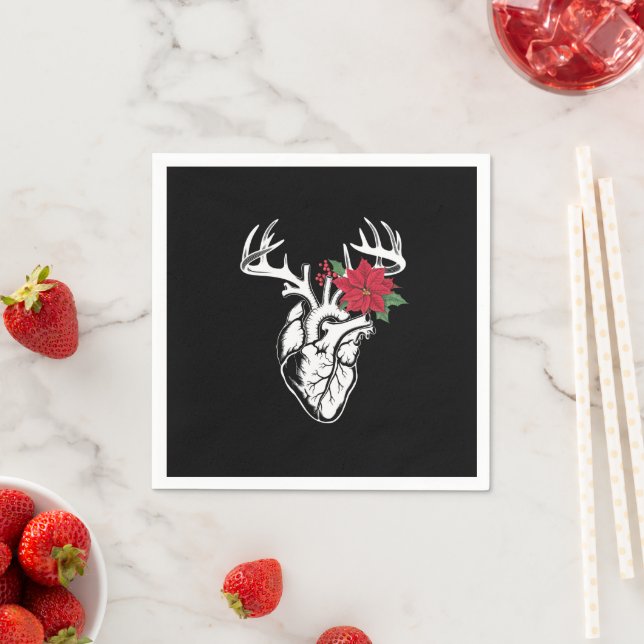 Nurse Heart Anatomy Reindeer Heart Cath Lab RN  Napkin (Insitu)
