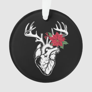 Nurse Heart Anatomy Reindeer Heart Cath Lab RN  Ornament