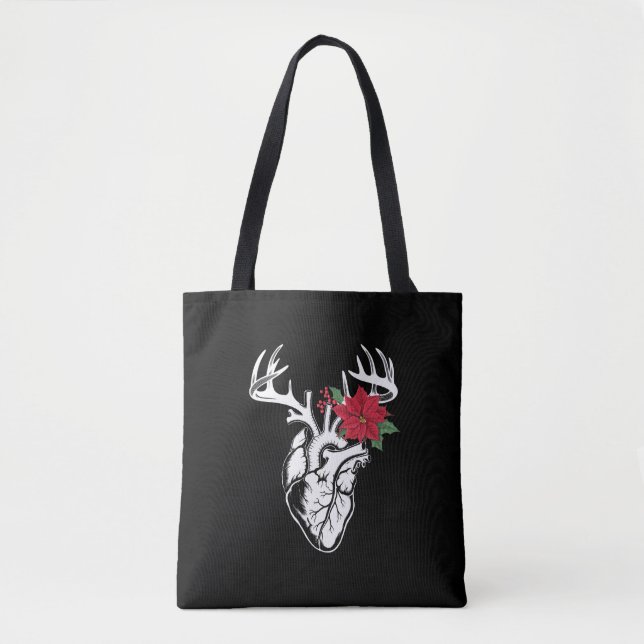 Nurse Heart Anatomy Reindeer Heart Cath Lab RN  Tote Bag (Front)
