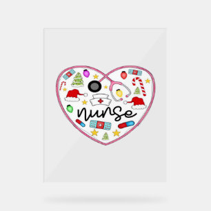 Nurse Heart, Halloween Oversized T-Shirt Acrylic Sign