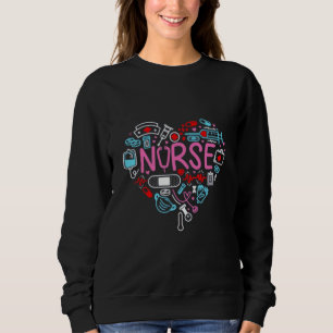 Nurse Heart Illustration Sweatshirt